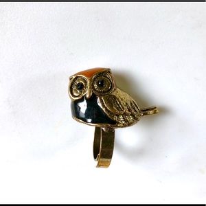 *NEW IN* Metal Owl enamel ring